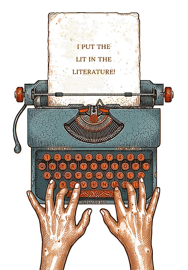Animated vintage typewriter illustration
