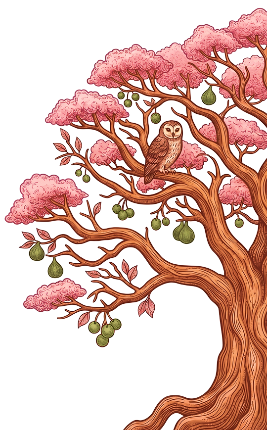 Illustrative tree with owl